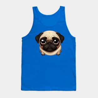 Delightful Pug Design Tank Top